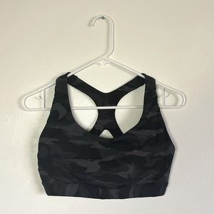 Athleta D-DD Ultimate Black Camo Sports Bra Size Large
